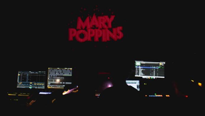 working the sound and light board for SPCT's production of Mary Poppins
